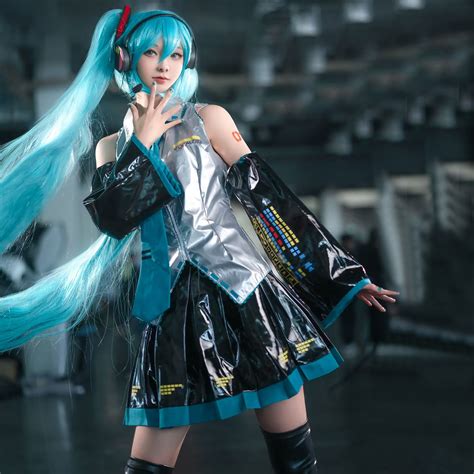 Hatsune Miku Full Set Cosplay Costume Including Wig, Shoes, Headphones ...