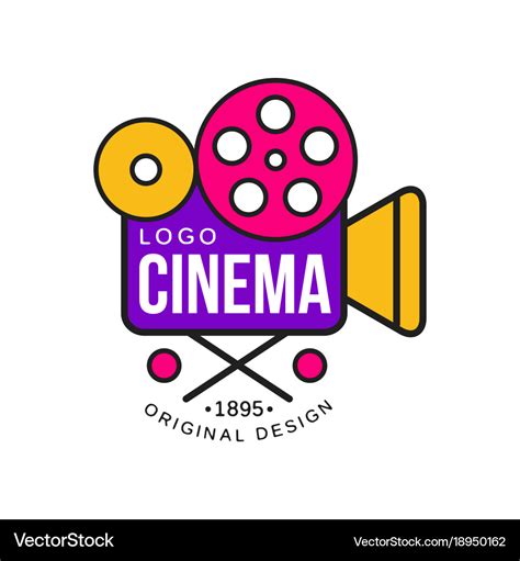 Colorful cinema or movie company logo design Vector Image