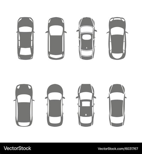 Cars top view Royalty Free Vector Image - VectorStock