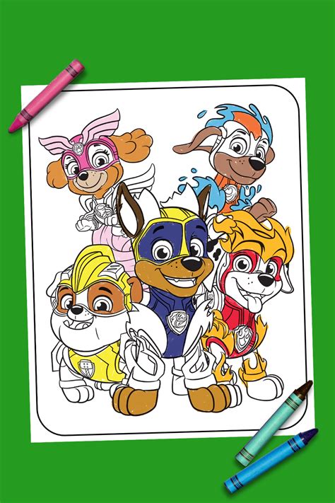 Paw Patrol Mighty Pups Libros Para Colorear Personalizados Favores De ...