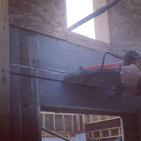 Steel lintel installation allows us to remove the block below the ...