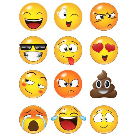 Buy Emoticon Smiling Faces Wall Decal Stickers. #6052 (6 inch Faces ...