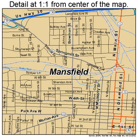 Mansfield Ohio Street Map 3947138