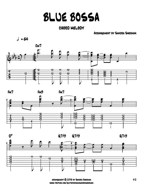 Blue Bossa Easy Chord Melody 672914 | PDF