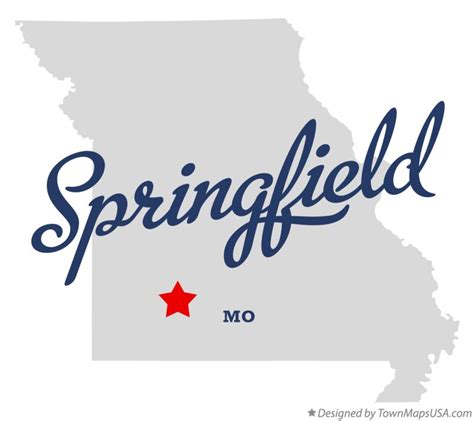 Map of Springfield, Greene County, MO, Missouri