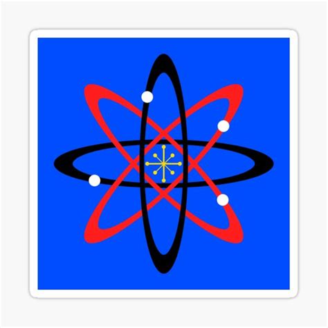 "Atomic Design--Black, Red, White, and Gold, with Blue Background ...