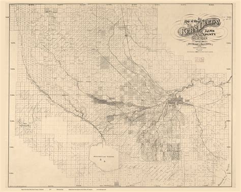 Kern County California 1896 Old Wall Map Reprint with | Etsy