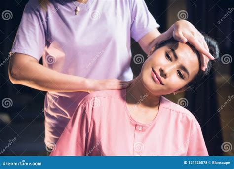 Thai Neck and Shoulder Massage in Spa Stock Photo - Image of cleanse ...