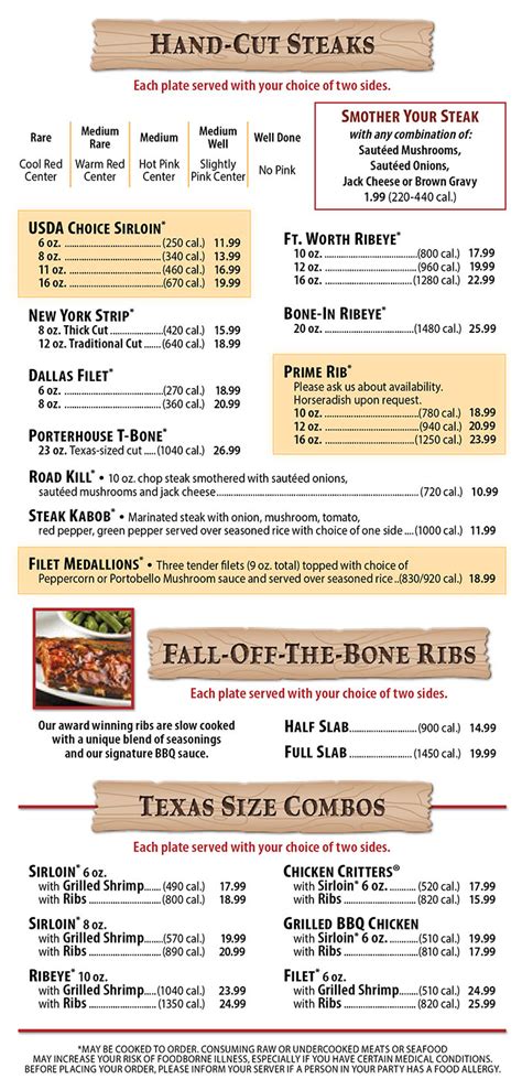 Texas Roadhouse Menu | Order Online | Delivery | Lincoln NE | City-Wide ...