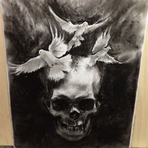 Sketch by Carlos Torres #InkedMagazine #skull #doves #art | Art ...