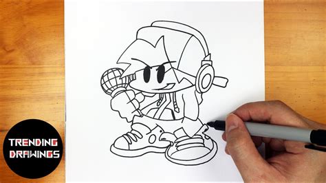 How To Draw FNF MOD Character - Neon BF Easy Step by Step - YouTube