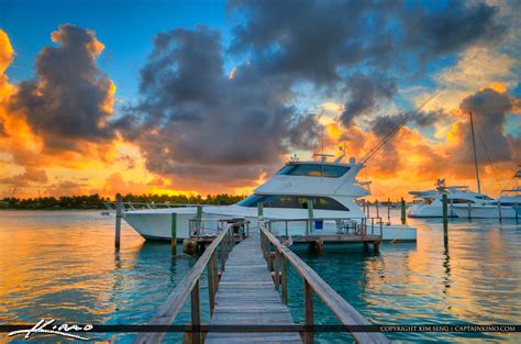 Yacht at Sunset Sailfish Marina Singer Island Florida