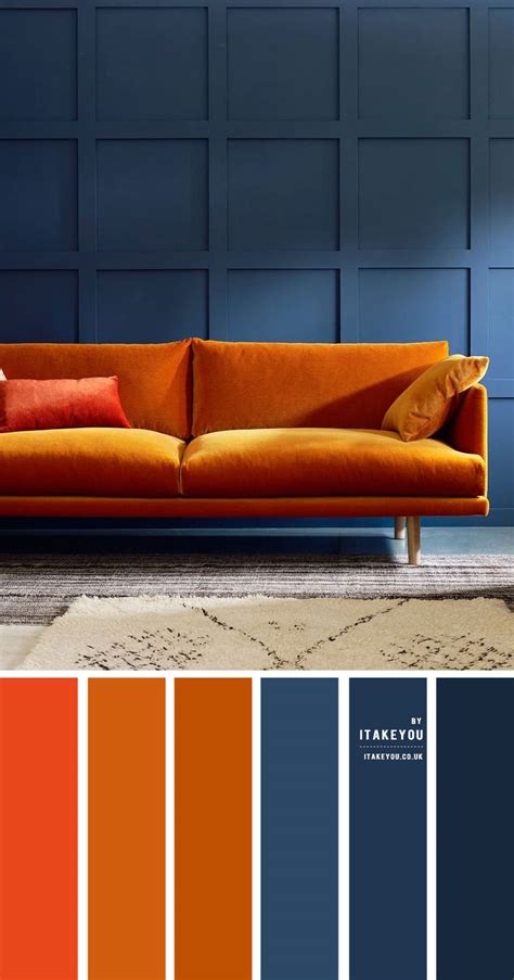 Dark blue and rust color scheme for living room I Take You | Wedding ...