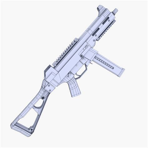 UMP 45 Submachine Gun 3D Model Game ready .max .obj .3ds .fbx .dxf ...