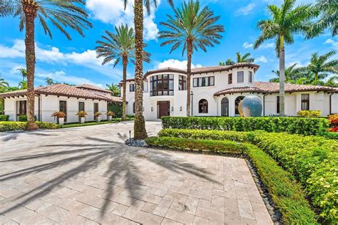 $14.85M Mediterranean Mansion in Boca Raton features Waterfront Vistas