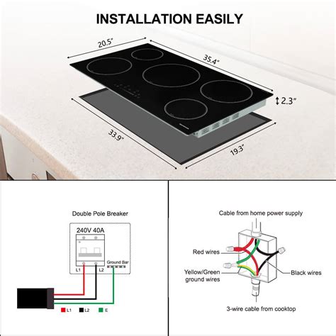 36 Inch Built-in Induction Cooktop with 5 Burners | Thermomate