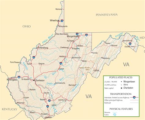 Printable Map Of West Virginia