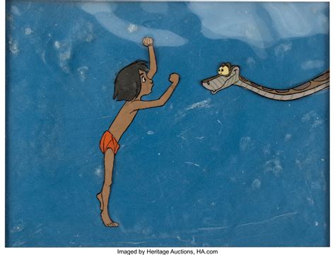 The Jungle Book Mowgli and Kaa Production Cel (Walt Disney, | Lot ...