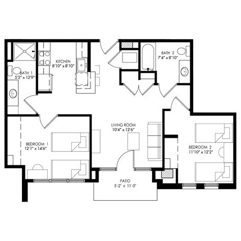 2 Bedroom Floor Plan With Dimensions | Floor Roma