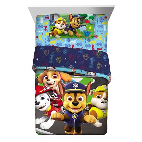 Paw Patrol Kids Twin Bed in a Bag, Comforter and Sheets, Blue ...