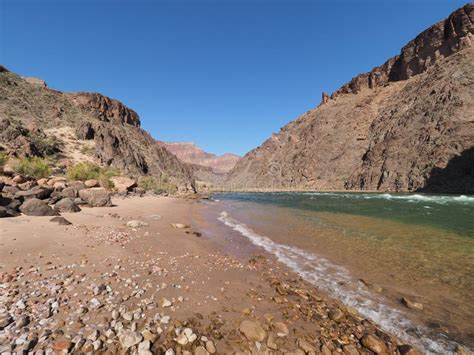 Granite Rapids Beach in Grand Canyon National Park, Arizona. Stock ...