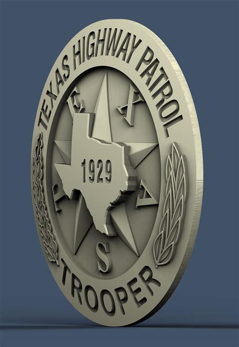 U.S. Texas Highway Patrol Badge 3D STL Model CNC Router | Etsy