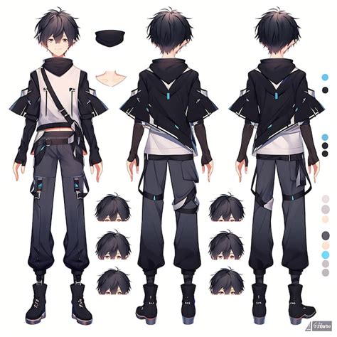 Premium Photo | Trendy Anime Boy Character Turnaround Concept Art Sheet ...