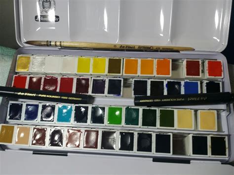 My awesome schmincke aqua watercolor set (48 count) super expensive but ...