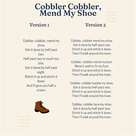 Cobbler Cobbler, Mend My Shoe Lyrics, Origins, and Video