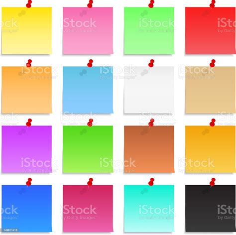 Many Different Colors Of Postit Notes Stock Illustration - Download ...