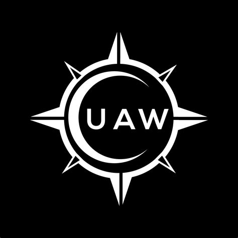 UAW abstract technology logo design on Black background. UAW creative ...