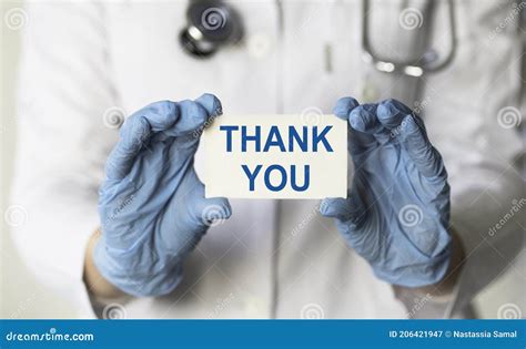 Doctor Holding Card with Text Thank You Stock Image - Image of pandemic ...