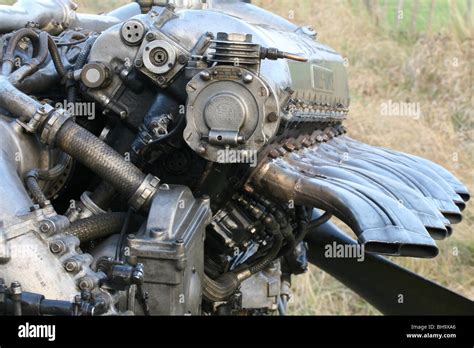 Detail of the Rolls-Royce Merlin Engine used in the Spitfire fighter ...