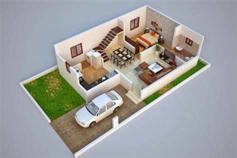 3D Duplex House Plans That Will Feed Your Mind | 3d house plans, Duplex ...