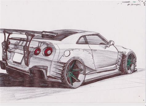 Nissan gtr drawings | Gtr drawing, Nissan gtr, Cool car drawings