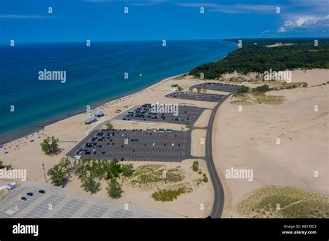 Sawyer, Michigan - The parking lots at the beach in Warren Dunes State ...