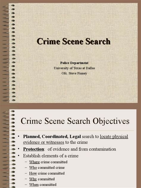 Guidelines for a Thorough and Methodical Crime Scene Investigation ...