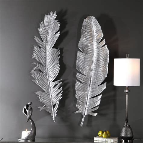 Uttermost 04206 Sparrow Silver Cast Feathers Wall Art, Set of 2 ...