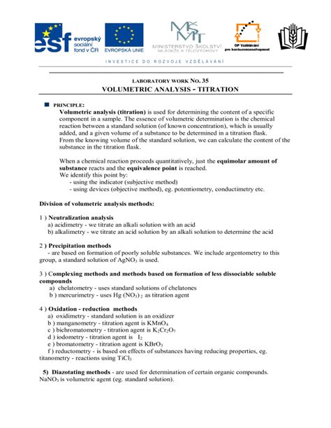 VOLUMETRIC ANALYSIS