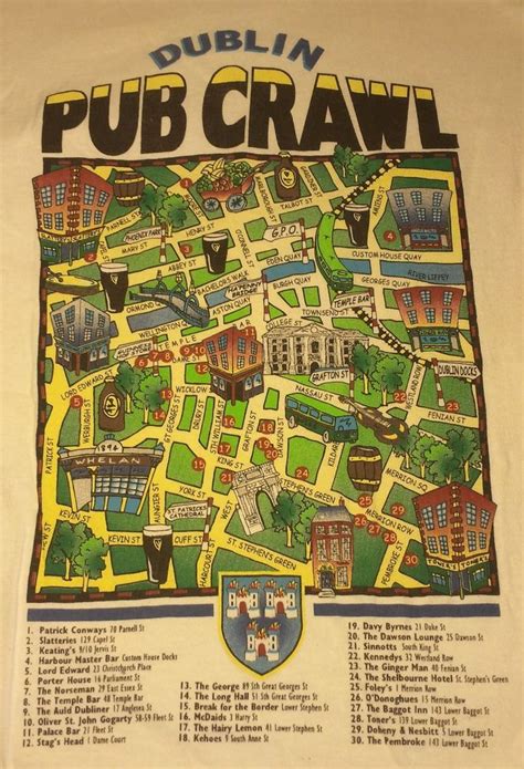 Irish Pub: #Irish #Pub ~ Vintage Dublin Pub Crawl Map. | Dublin pubs ...