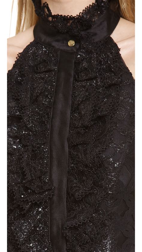 Lyst - Zimmermann Lace Tuxedo Bib Top in Black