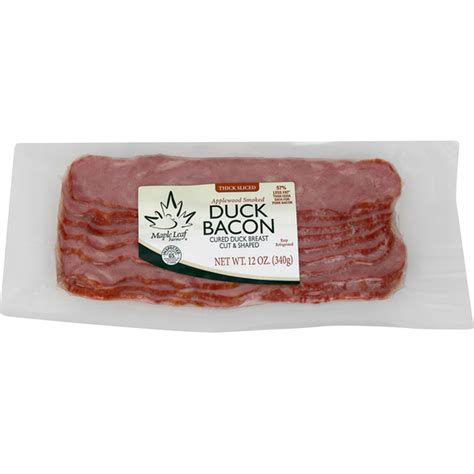 Maple Leaf Farms Duck Bacon, Applewood Smoked, Thick Sliced (12 oz ...