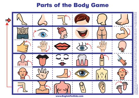 Parts of the Body - Printable Board Game