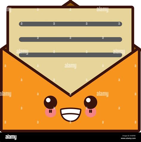 Envelope open symbol cute kawaii cartoon Stock Vector Image & Art - Alamy