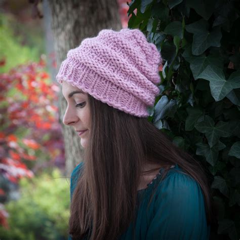 Loom Knit Hat Pattern, Slouch Hat, Beanie, Textured, Bulky, Chunky ...