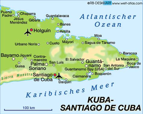 Map of Santiago de Cuba (Region in Cuba) | Welt-Atlas.de