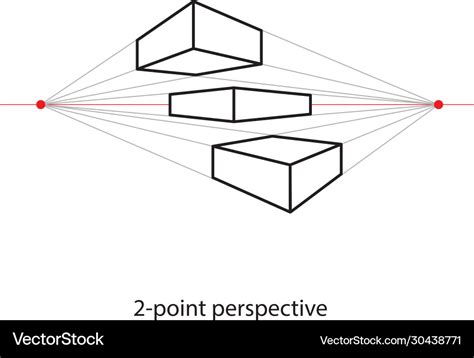 Two point perspective line drawing study art Vector Image