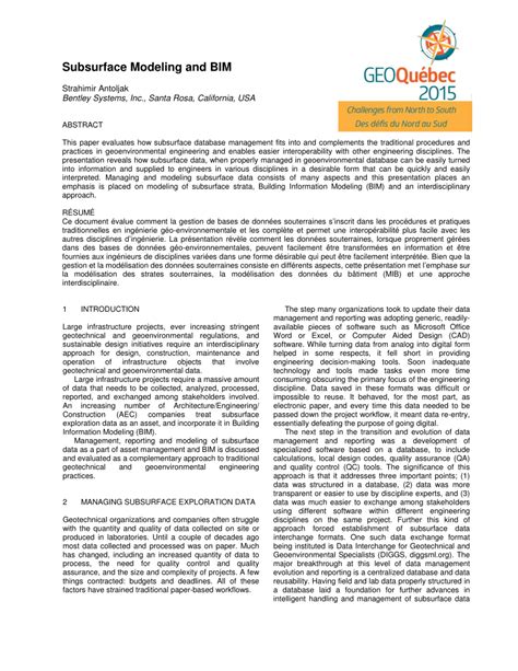 (PDF) Subsurface Modeling and BIM