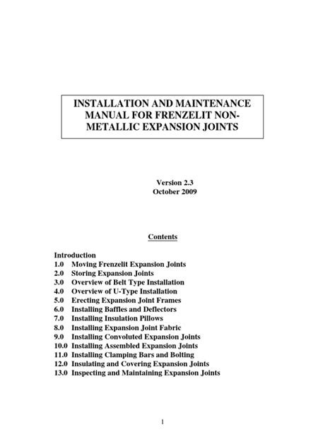 Frenzelit Installation and Maintenance Manual v.2.3 | PDF | Duct (Flow ...