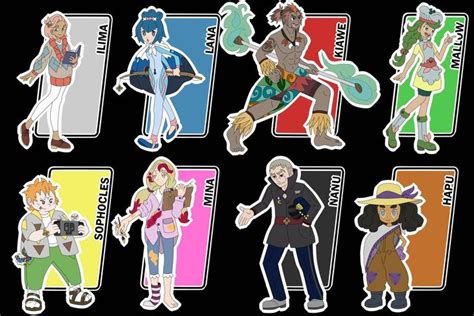 Neo Alola Gym Leaders by xxnightwindxx | Cool pokemon cards, Pokemon ...